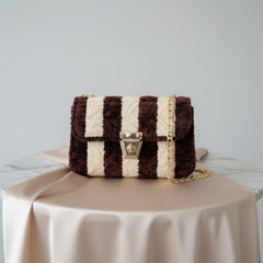 Brown and skin lining handbag