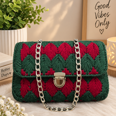 Green & Red Petal Bag