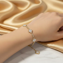 Gold bracelet with diamond accents