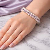 bracelet with purple and white