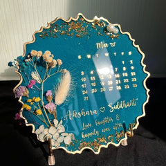 Eternal Bloom Resin Calendar Plaque 💙🌸