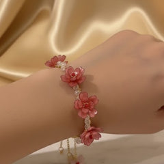 Bracelet with red floral 