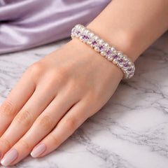 bracelet with purple and white