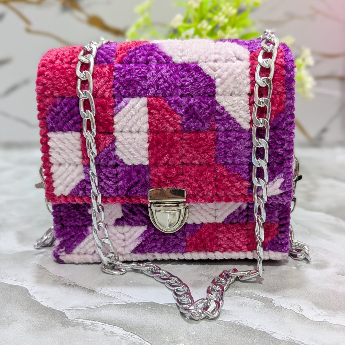 Berry Mosaic Charm Bag