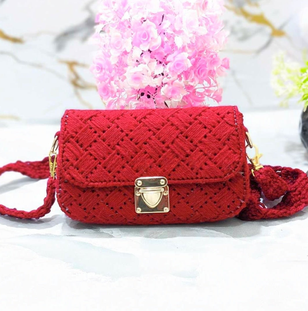 Royal Red Weave Bag