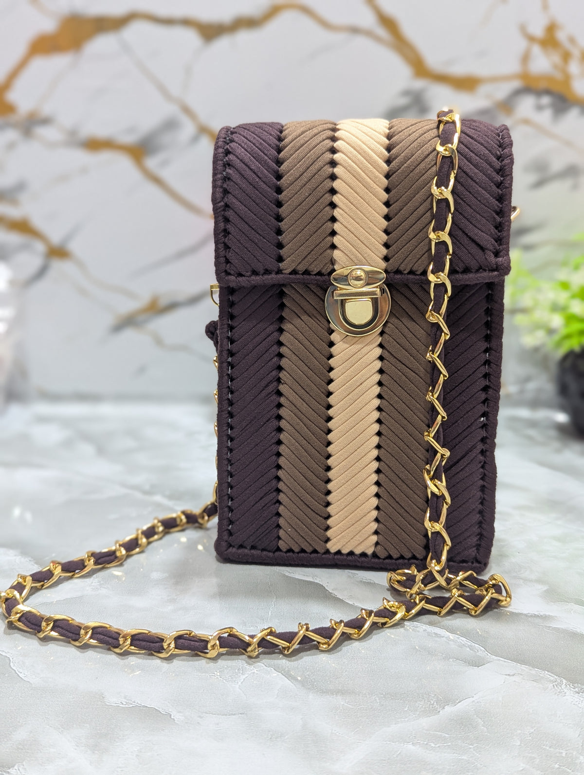 Mocha Weave Sling Bag